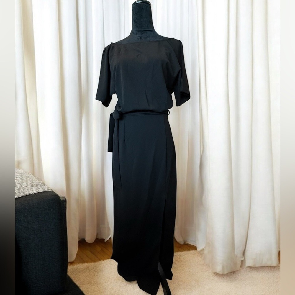 Anrabess Elegant Black Maxi Dress size small